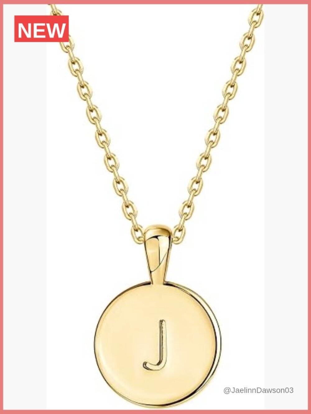 14K Gold Plated Initial Letter J Pendant Necklace 18-20 inch